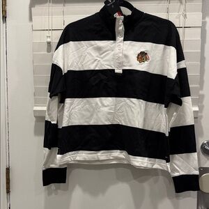 Antigua Black and White Women's Crop Top